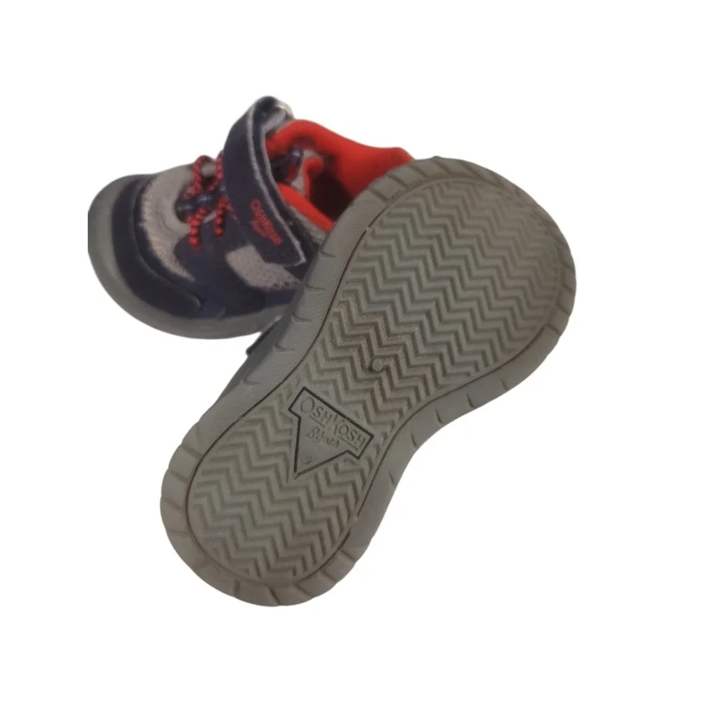 Oshkosh B'gosh  Little Boy SZ 5 Lago Blue Sneakers Gray Mesh Round Toe